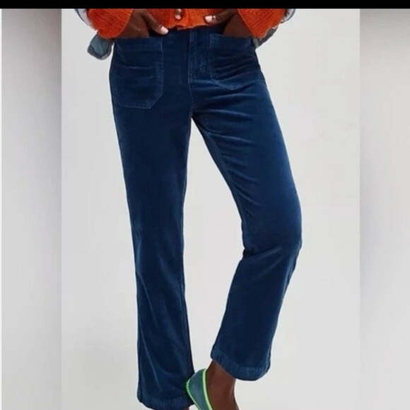 Free people blue velvet women’s pants